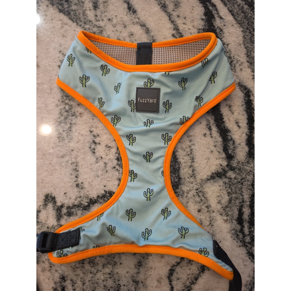 FuzzYard Step In Dog Harness Tucson Cactus Print Teal Orange Vest Mesh XL Extra